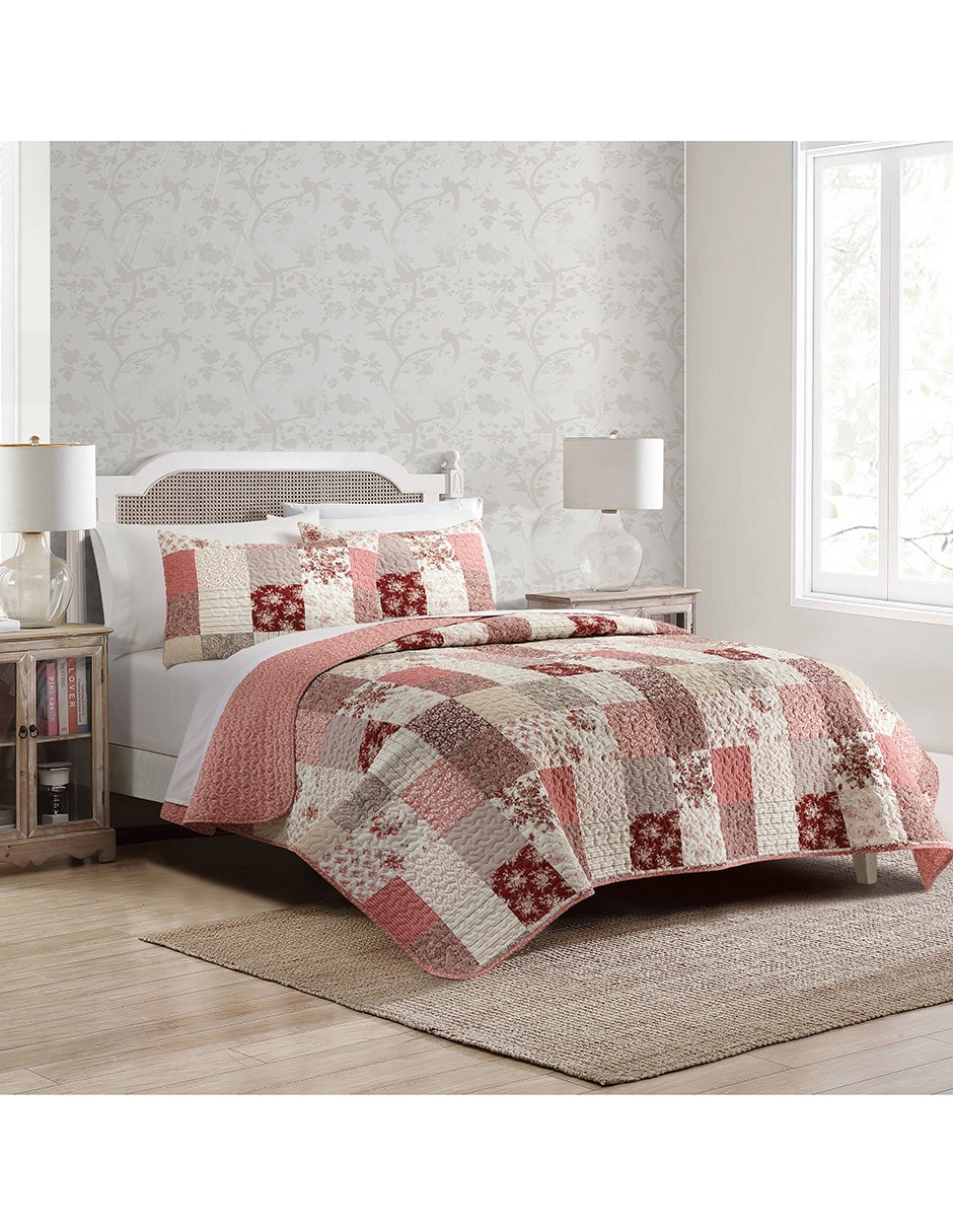 Set de colcha lauraashley celina dark red